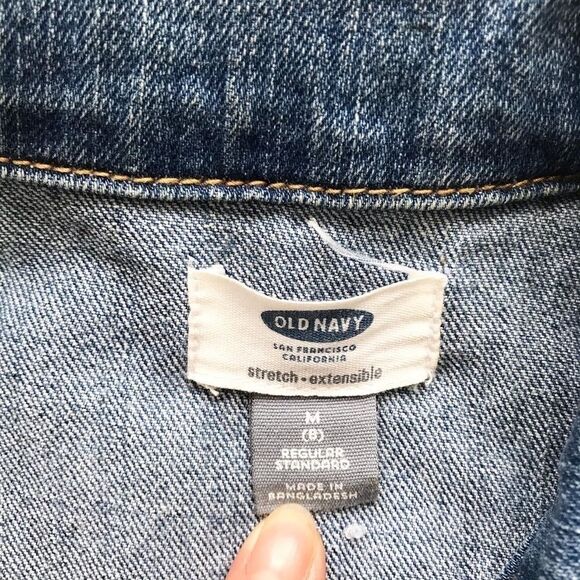 medium wash stretch denim jacket EUC M(8Y) - Picture 4 of 5